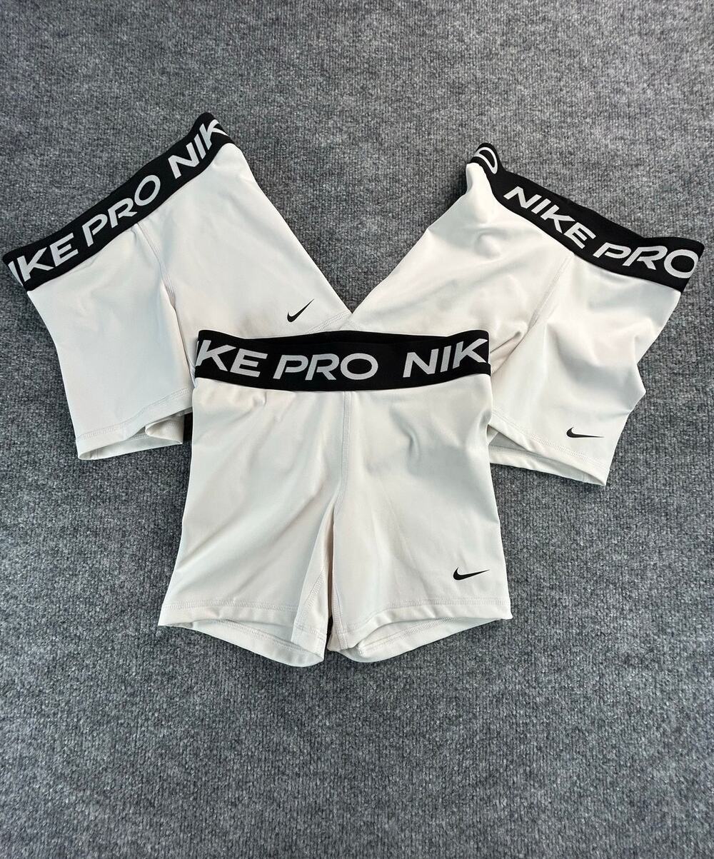 Nike Pro Dri-FIT Compression Shorts 3-Pack Bundle White Black WM XS/S Athletic